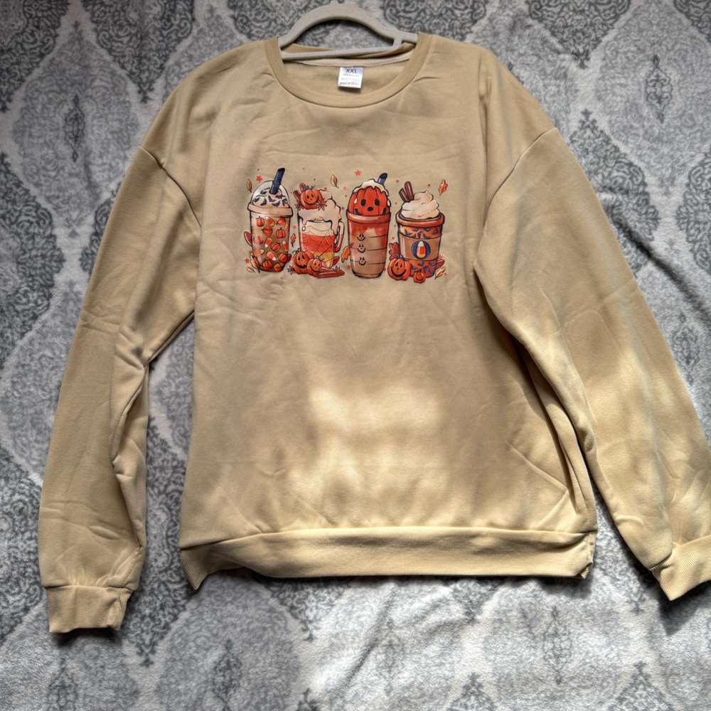Women’s cream Sweater with Graphic Design
